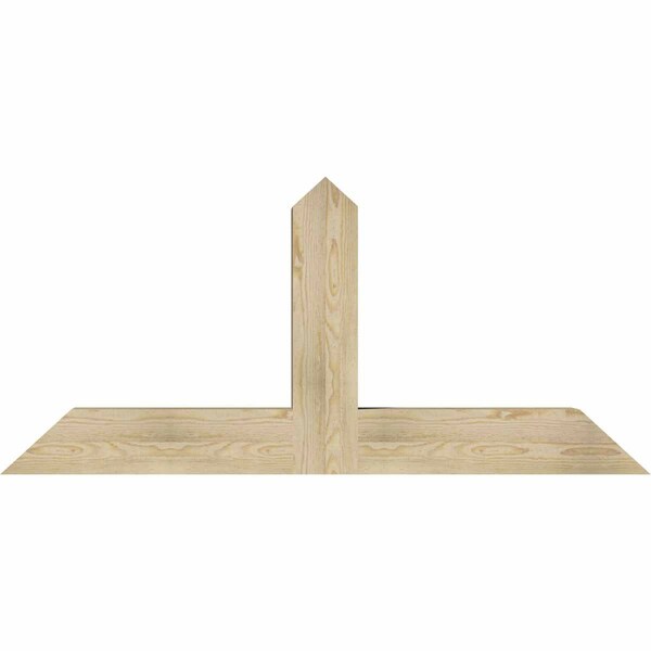 Ekena Millwork Portland Rough Sawn Timber Gable Bracket, Douglas Fir, 60"W x 27"H x 6"D x 6"F, 11/12 Pitch GBW060X27X0606POR00RDF - main